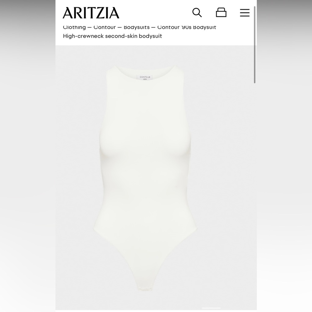 WHITE ARITZIA BABATON BODYSUIT